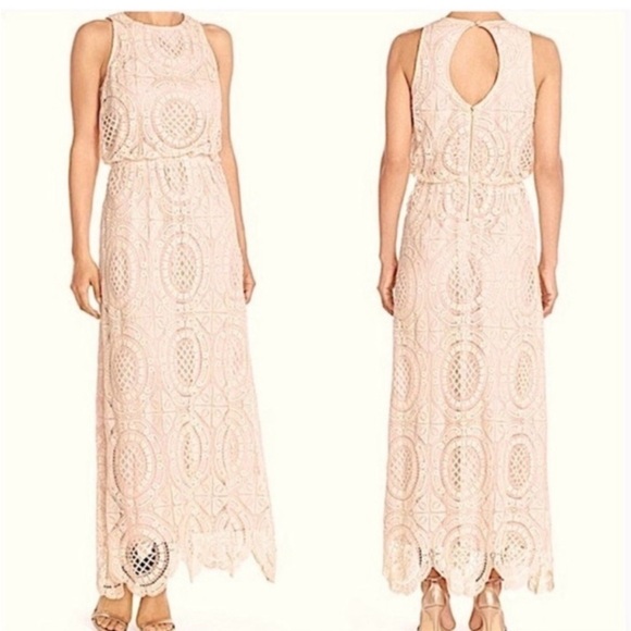 Eliza J Dresses & Skirts - Eliza J Crochet Lace Maxi Dress 10P Cream Fully Lined
